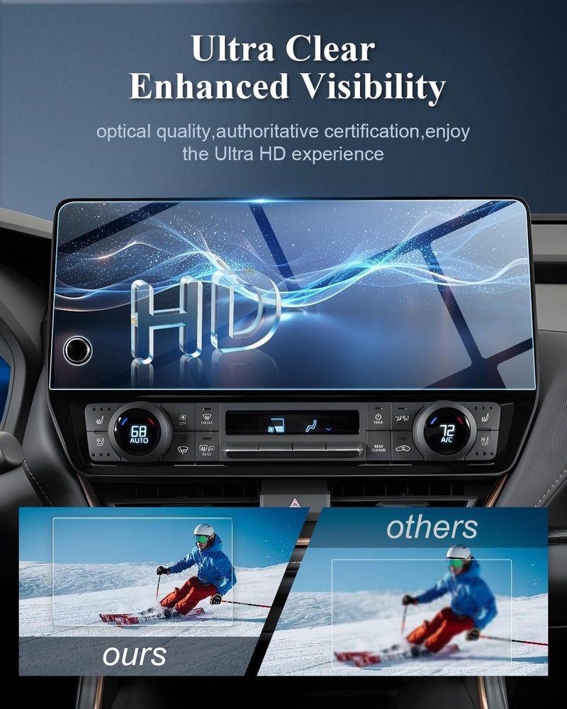 BIBIBO for 2024 2025 2026 Toyota Grand Highlander Screen Protector 2024 2025 2026 Toyota Grand Highlander XLE/Limited/Platinum 12.3" Display 2024-2026 Grand Highlander Radio Tempered Glass Screen Protector 2024 2025 Grand Highlander - Image 2